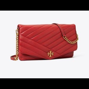 Tory Burch chevron Kira clutch Red Apple